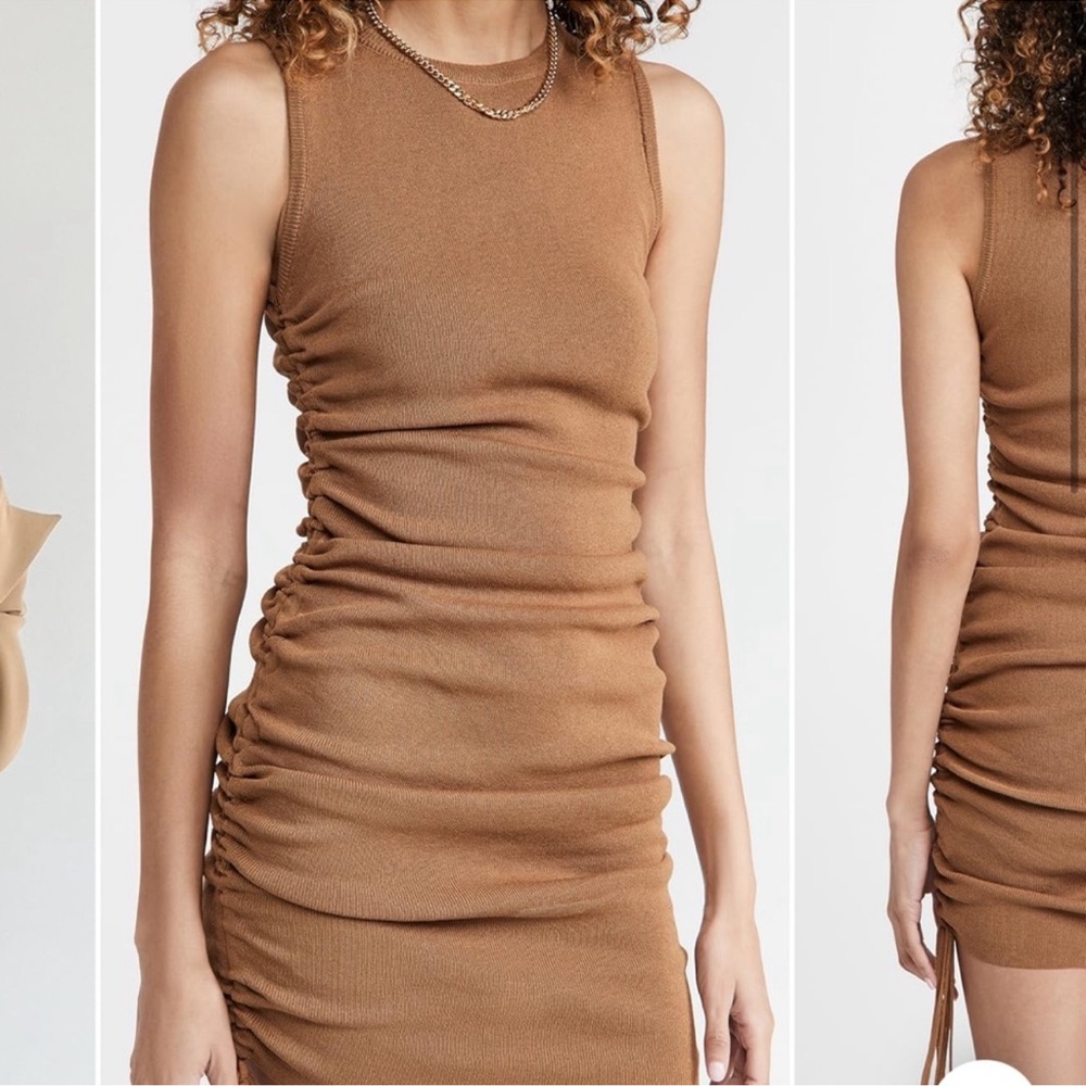 Elegant Tan Sleeveless Dress